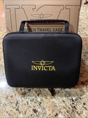 Invicta Black with Yellow Logo Travel Watch Case